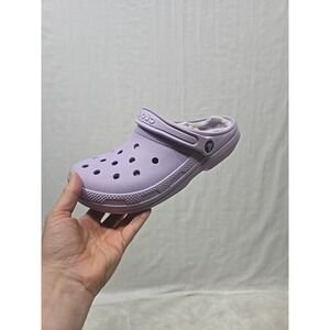 Crocs Classic Fleece Lined Purple‎ Clogs Slip On Shoes M6 W8